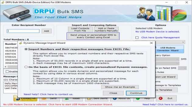 USB Modem Bulk SMS Messaging Program