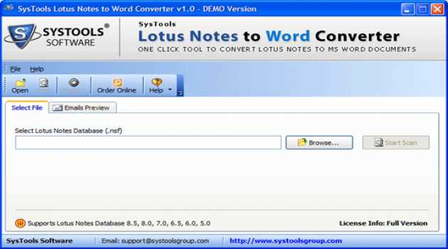 SysTools Lotus Notes to Word Converter