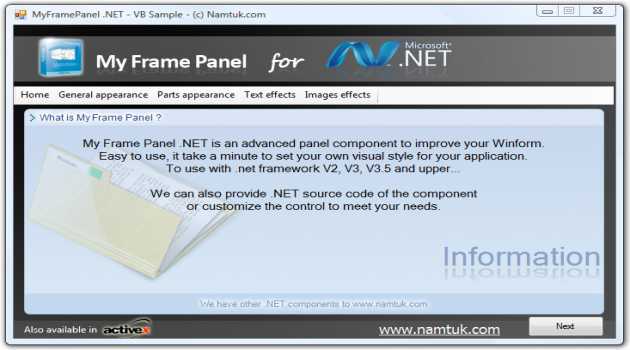 .NET My Frame Panel