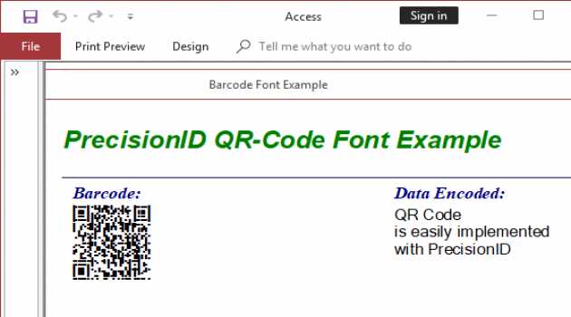 PrecisionID QR-Code Barcode Fonts