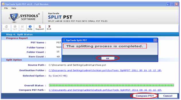 Split Large PST File