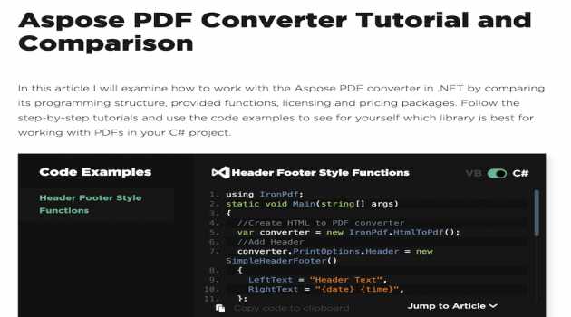 Aspose PDF Converter Tutorial