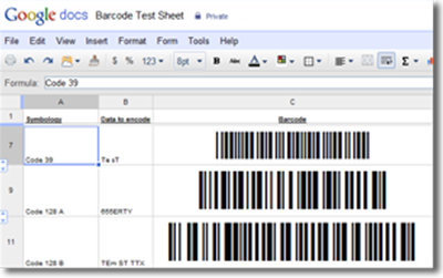 Sheets 2D Barcode Generator for Google