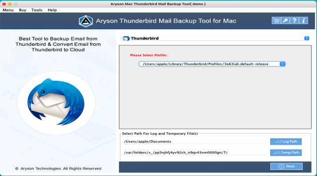 Aryson Thunderbird Backup Tool for Mac