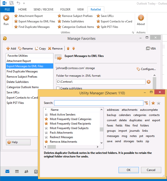 ReliefJet Essentials for Outlook
