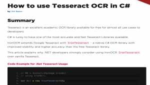 How to use Tesseract OCR in C#