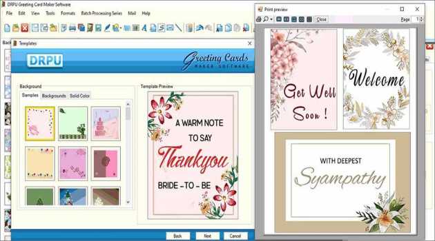 Excel Wishing Cards Designing Software