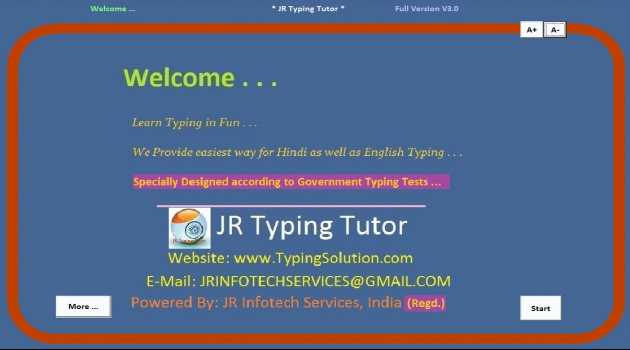 JR Hindi Typing Tutor and Data Entry