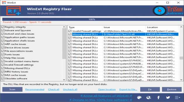 WinExt Registry Fixer