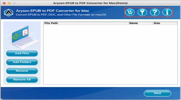 Aryson EPUB to PDF Converter for Mac