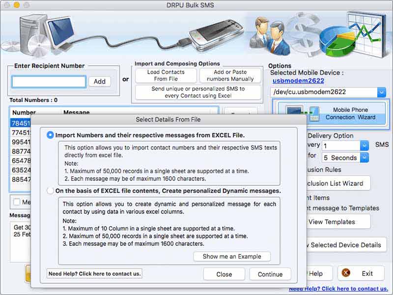 Bulk SMS Messenger Software for MacOS