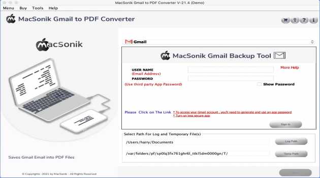 Gmail to PDF Converter for Mac