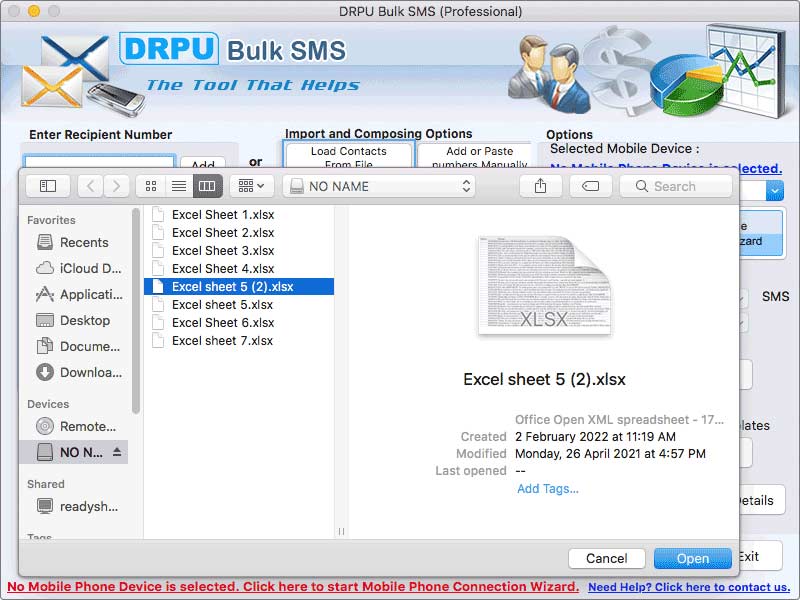 Apple Mac Mass SMS Delivery Application