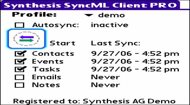 Synthesis SyncML Client PRO for PalmOS