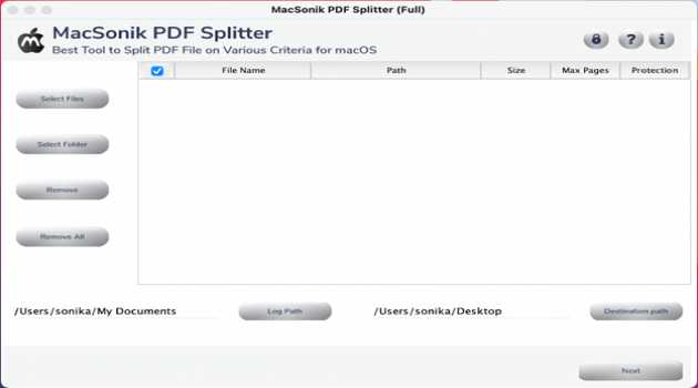 MacSonik PDF Splitter Tool