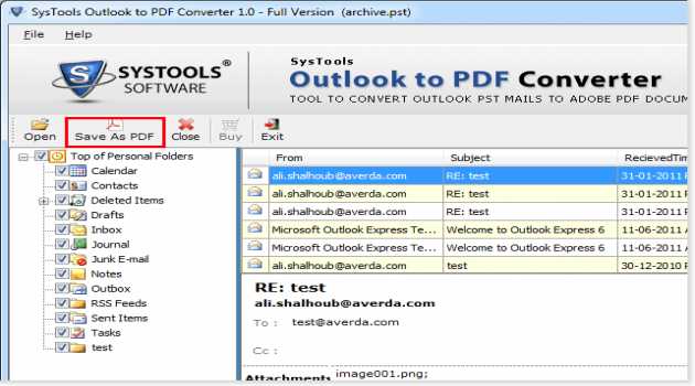 Outlook PST to PDF Converter