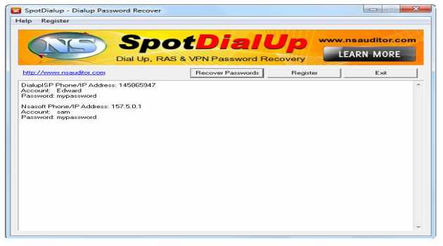 SpotDialup Password Recover