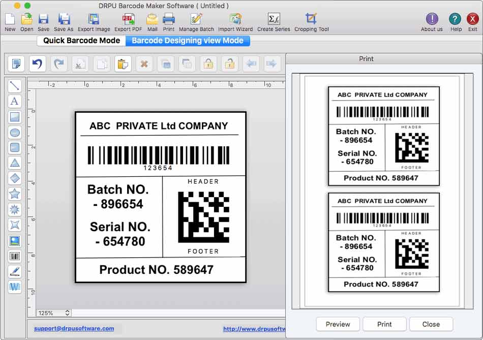 MacOS Labeling & Printing Application