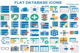 Flat Database Icons