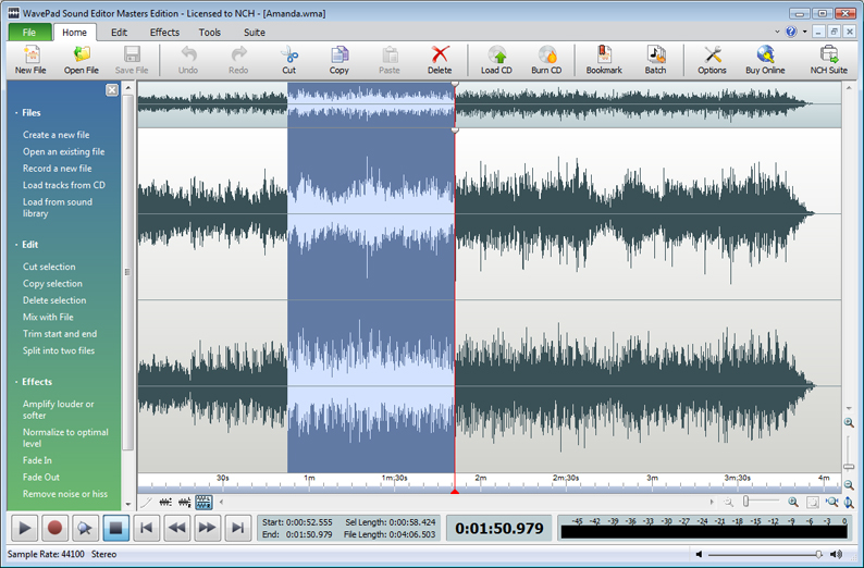 Wavepad Free Audio and Music Editor