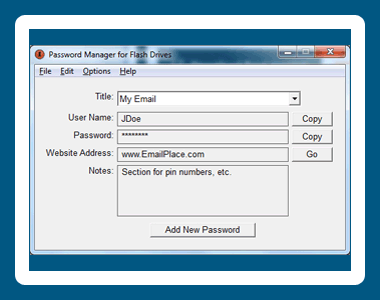 Password Manager for Flash Drives
