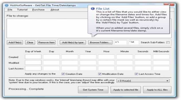 Change file date time software
