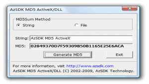 AzSDK MD5 ActiveX