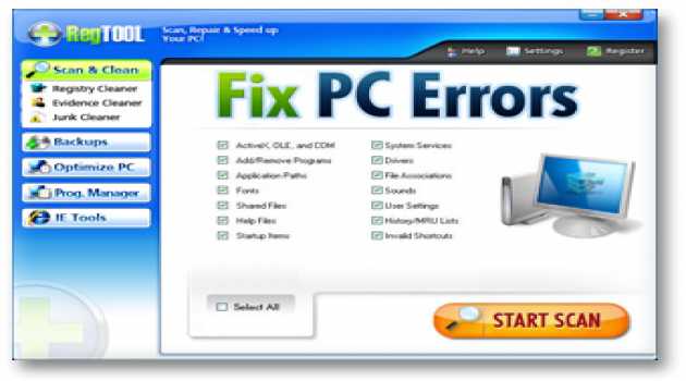 RegTool Fix PC Errors