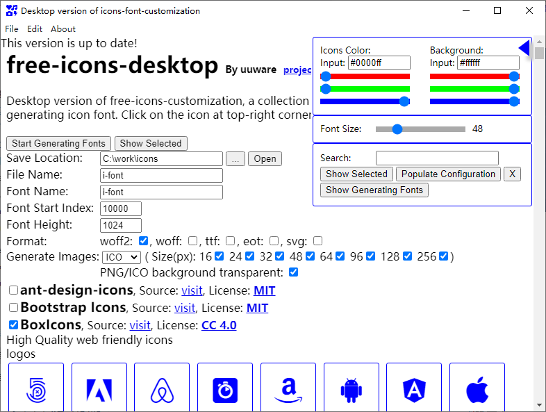 icons-font-desktop for Windows